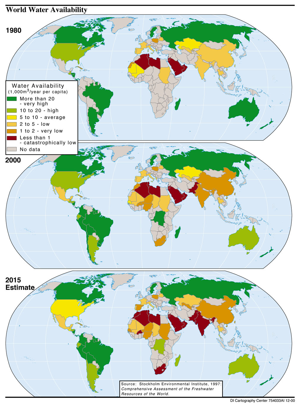 Mapa de disponibilidad mundial