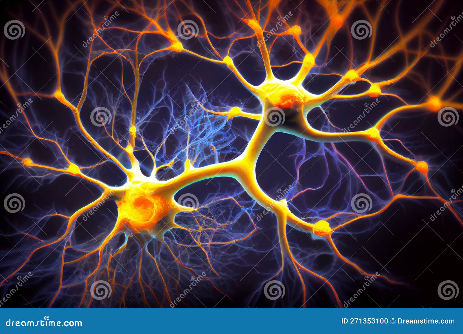 Neuronas transmitiendo señales eléctricas